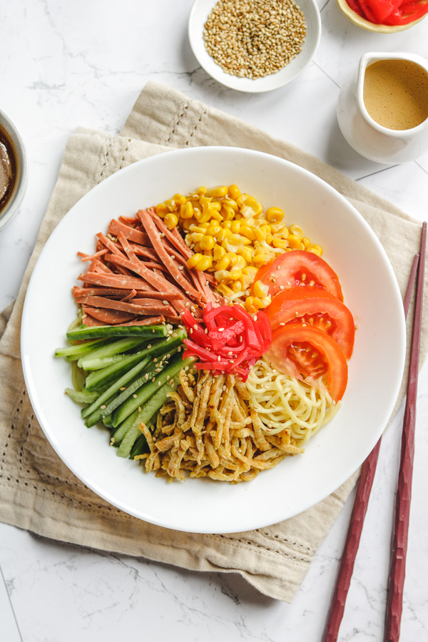 Vegan Hiyashi Chuka (Cold Ramen) | 冷やし中華 - Okonomi Kitchen