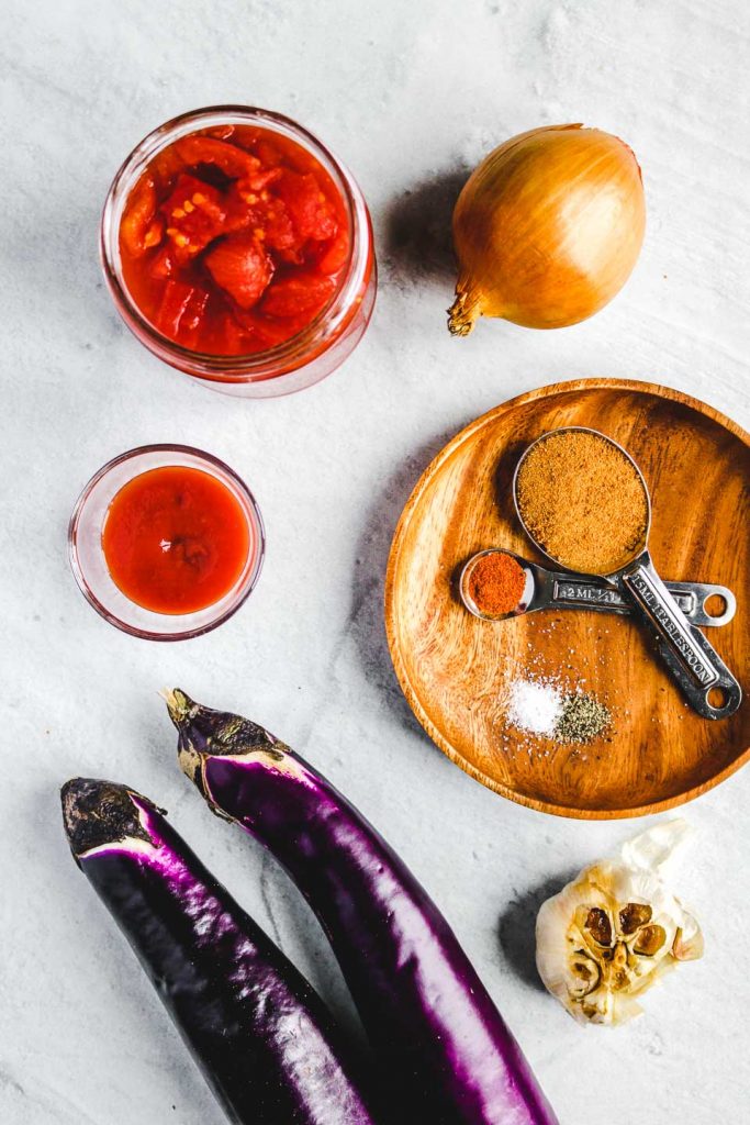 spicy eggplant tomato dip ingredients
