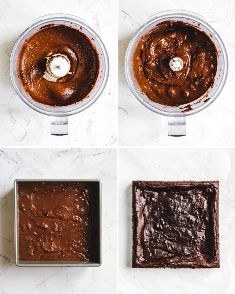 process steps of how to make Vegan Flourless Pumpkin Brownies