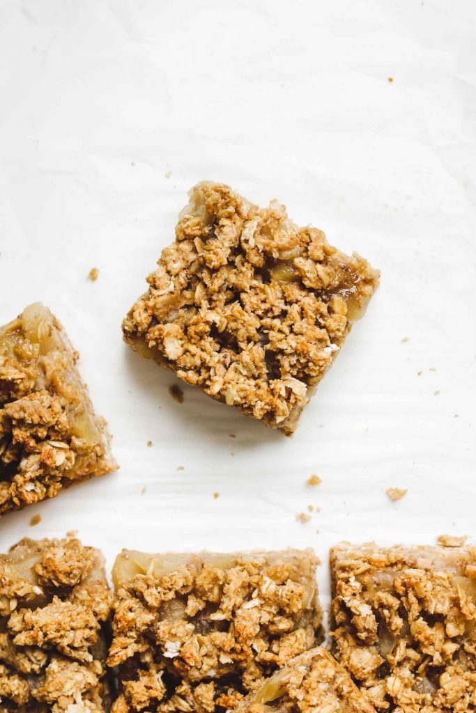 apple pie square with crumble topping cut out 