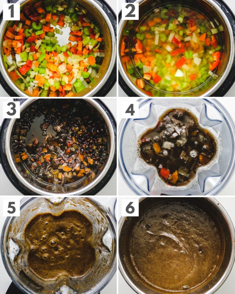 step by step photos of making homemade black bean soup