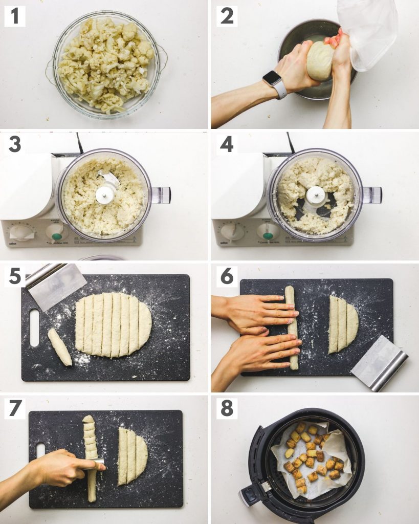 step by step how to make cauliflower gnocchi 