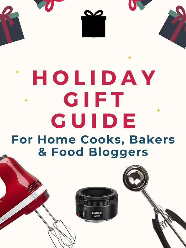 gift guide for cooks, bakers and food bloggers pinterest image