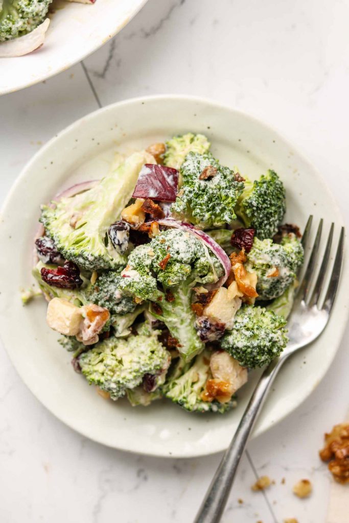 Vegan Broccoli Salad with Creamy Dressing - Okonomi Kitchen