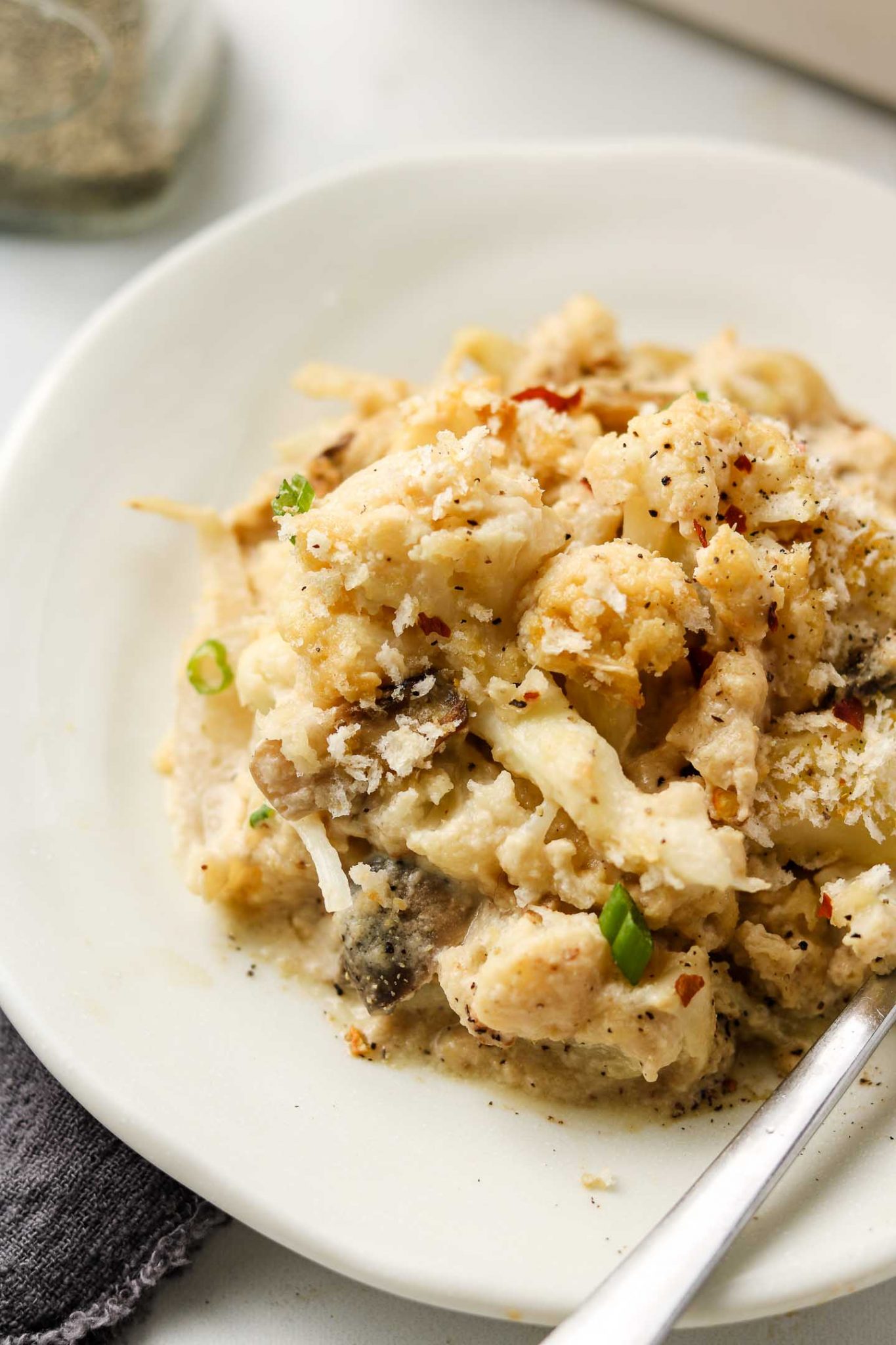 Vegan Cheesy Cauliflower Casserole (Gratin) - Okonomi Kitchen