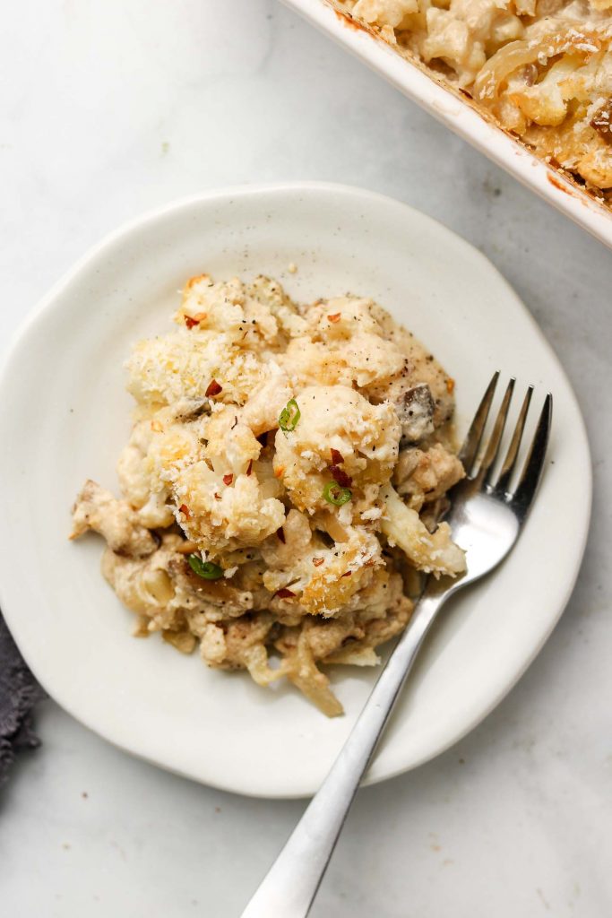 Vegan Cheesy Cauliflower Casserole (Gratin) - Okonomi Kitchen