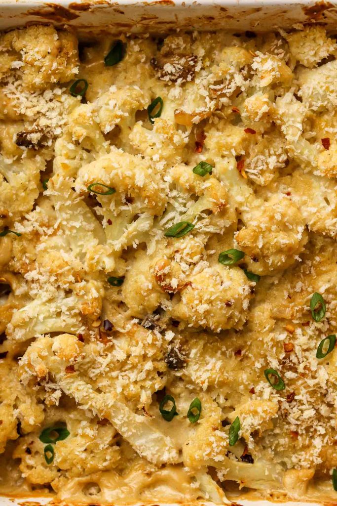 Vegan Cheesy Cauliflower Casserole (Gratin) - Okonomi Kitchen