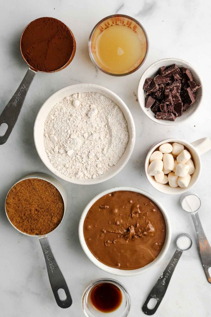 flourless vegan gluten free healthy double mint hot chocolate smores cookies ingredients
