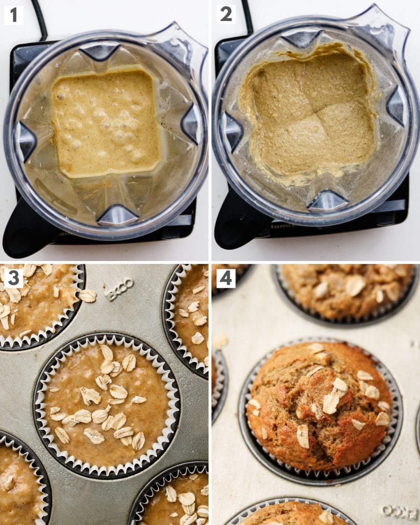 step by step how to make healthy banana oatmeal muffins