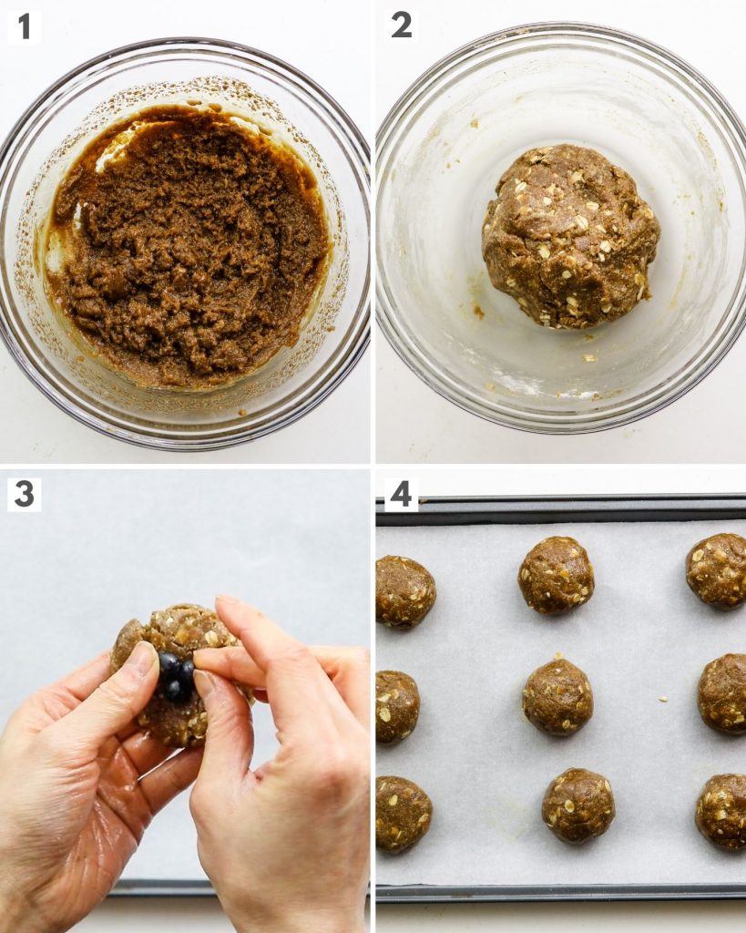 how to make vegan gluten free oatmeal blueberry cookies