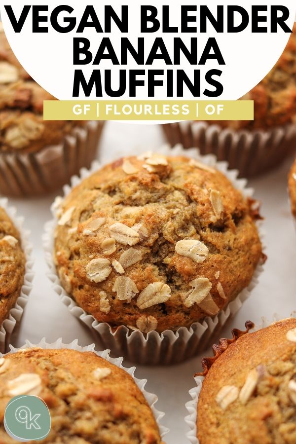 vegan banana  blender muffins pinterest graphic