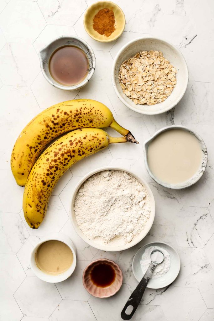 ingredients for baked banana donuts