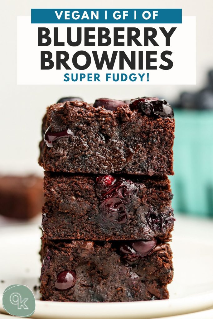 pinterest recipe graphic for blueberry brownies