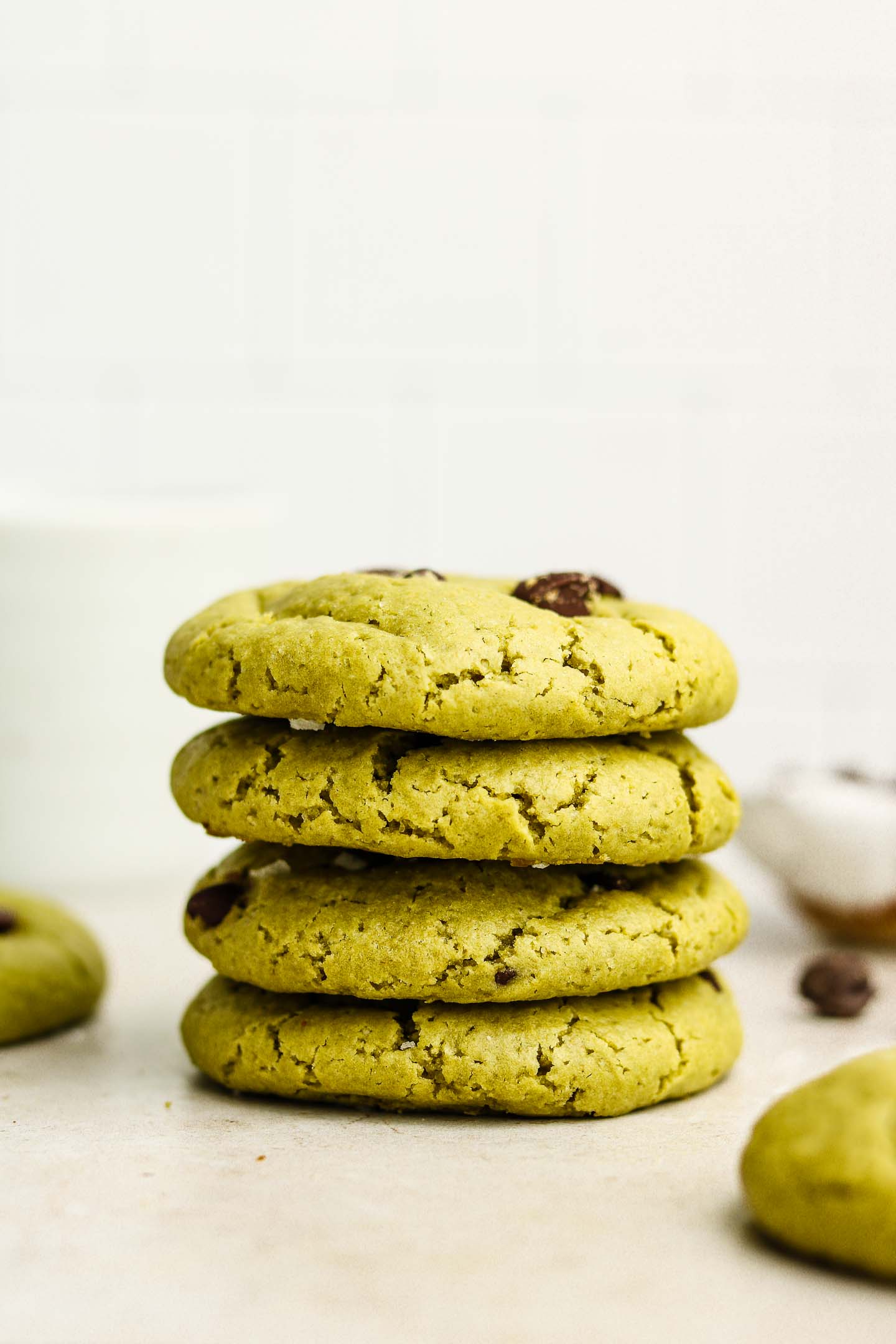 Vegan Matcha Chocolate Chip Cookies - Okonomi Kitchen