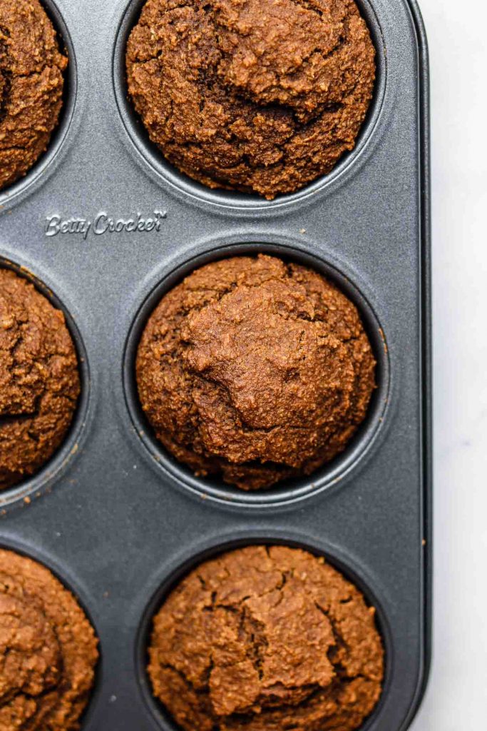 dirty chai muffins in a 6 cup muffin tin baked 