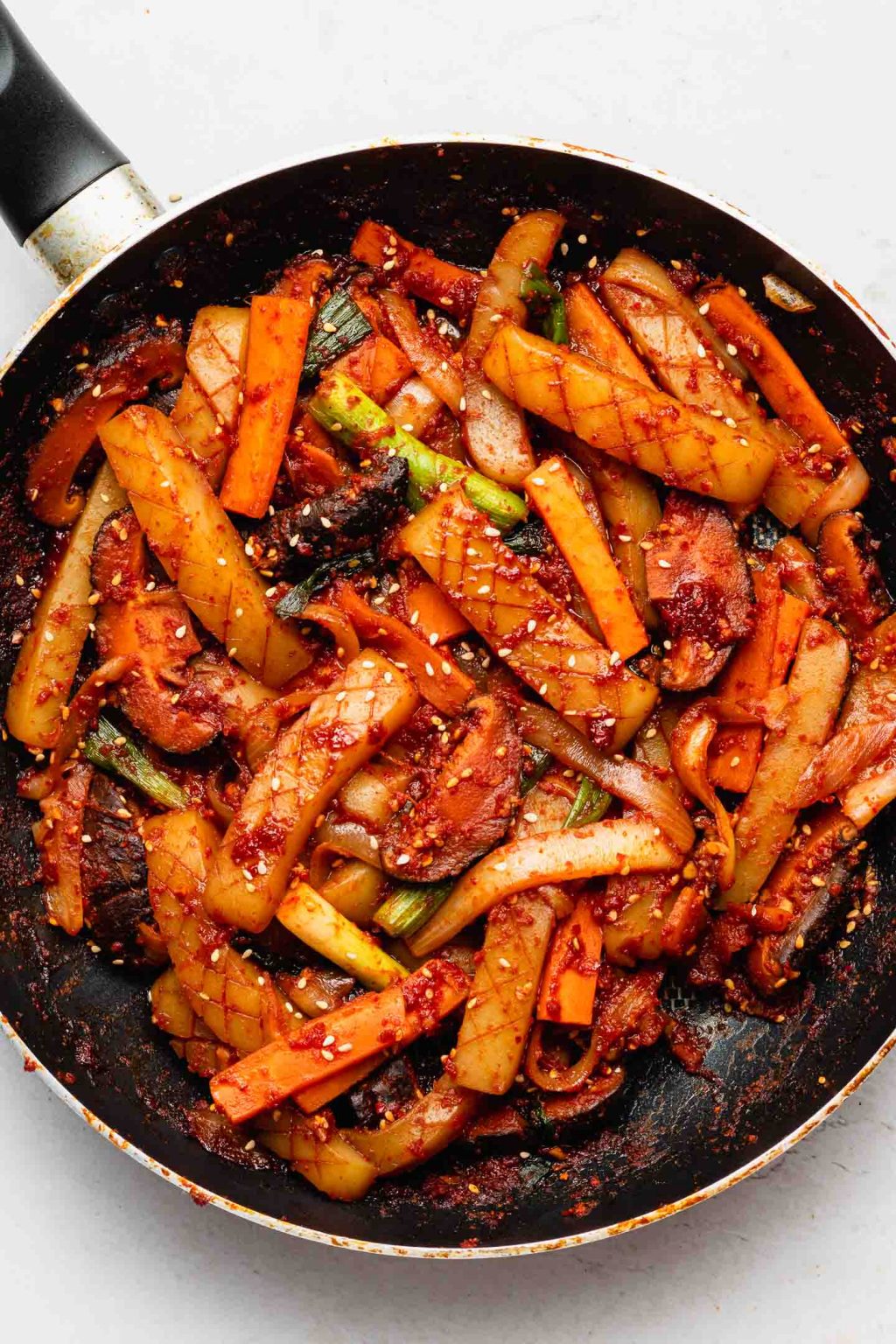 Vegan Spicy Stir-Fried Squid (Ojingeo Bokkeum) - Okonomi Kitchen