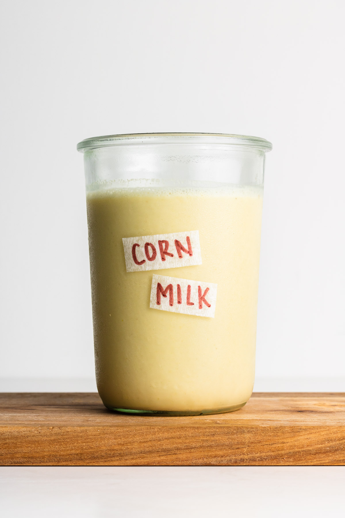 corn milk in a mason jar